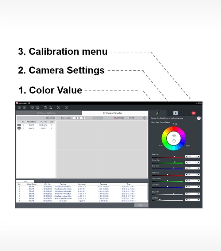 The Camera Calibration – Getting Started Screen of SuperSign WB