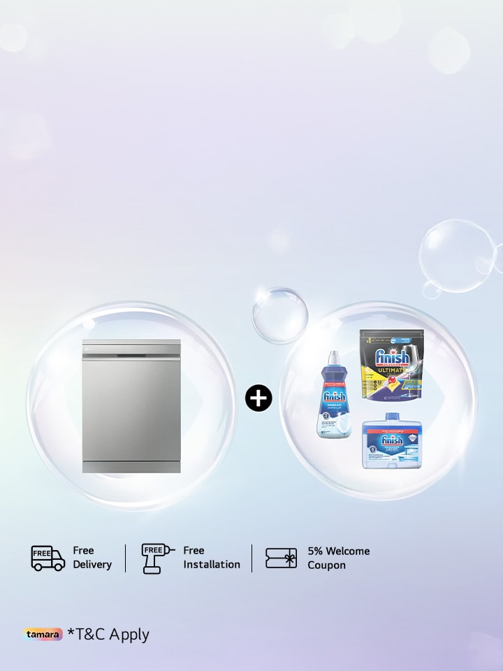 Buy an LG dishwasher & get a free Finish detergent pack