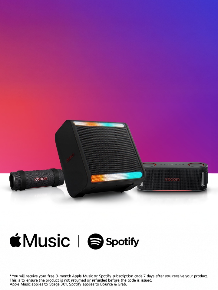 Exclusive to LG.com Members,  Get 3 Months Free Subscriptions with xboom 