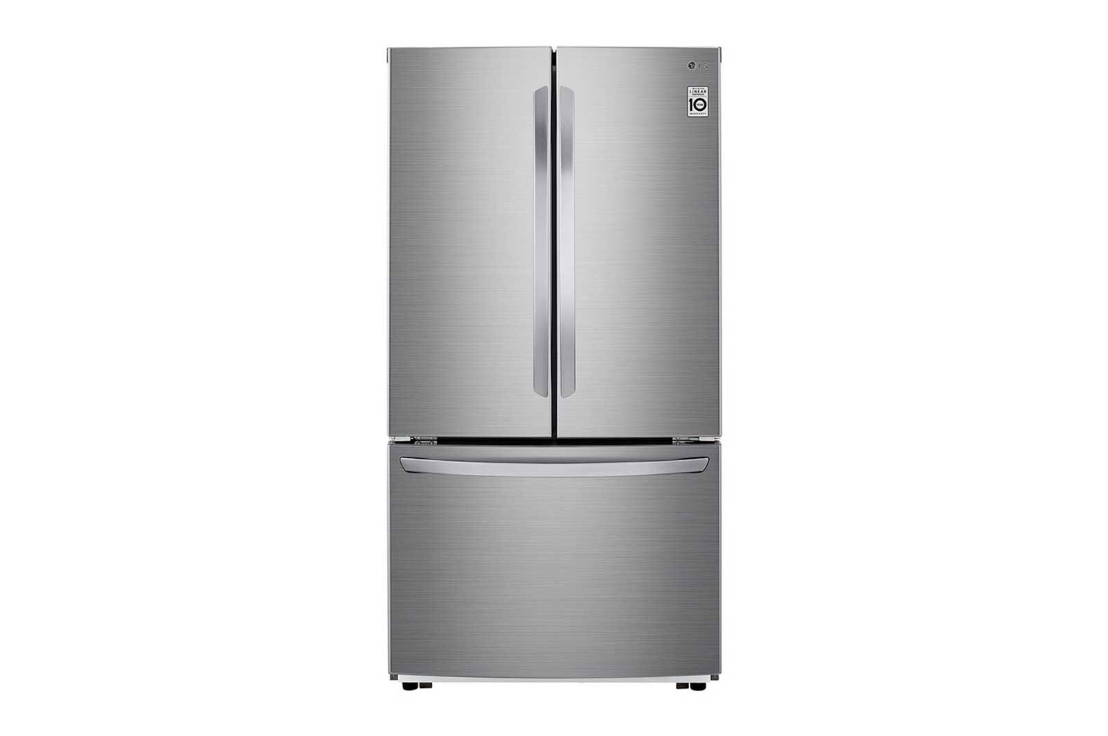 Front view of 22.6 Cu.Ft, Multi Door Refrigerator, Plantinum Silver Color , Door Cooling&#43;, Inverter Linear Compressor  LM293BBSLN
