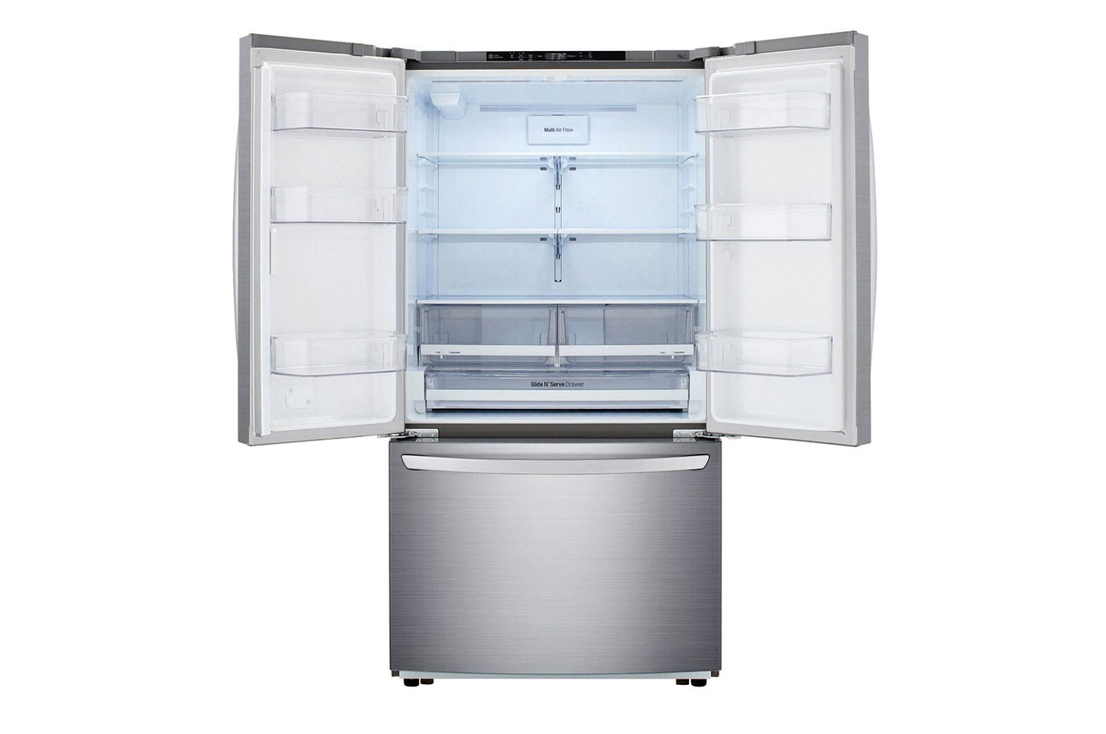 LG 22.6 Cu.Ft, Multi Door Refrigerator, Plantinum Silver Color , Door Cooling+, Inverter Linear Compressor , LM293BBSLN