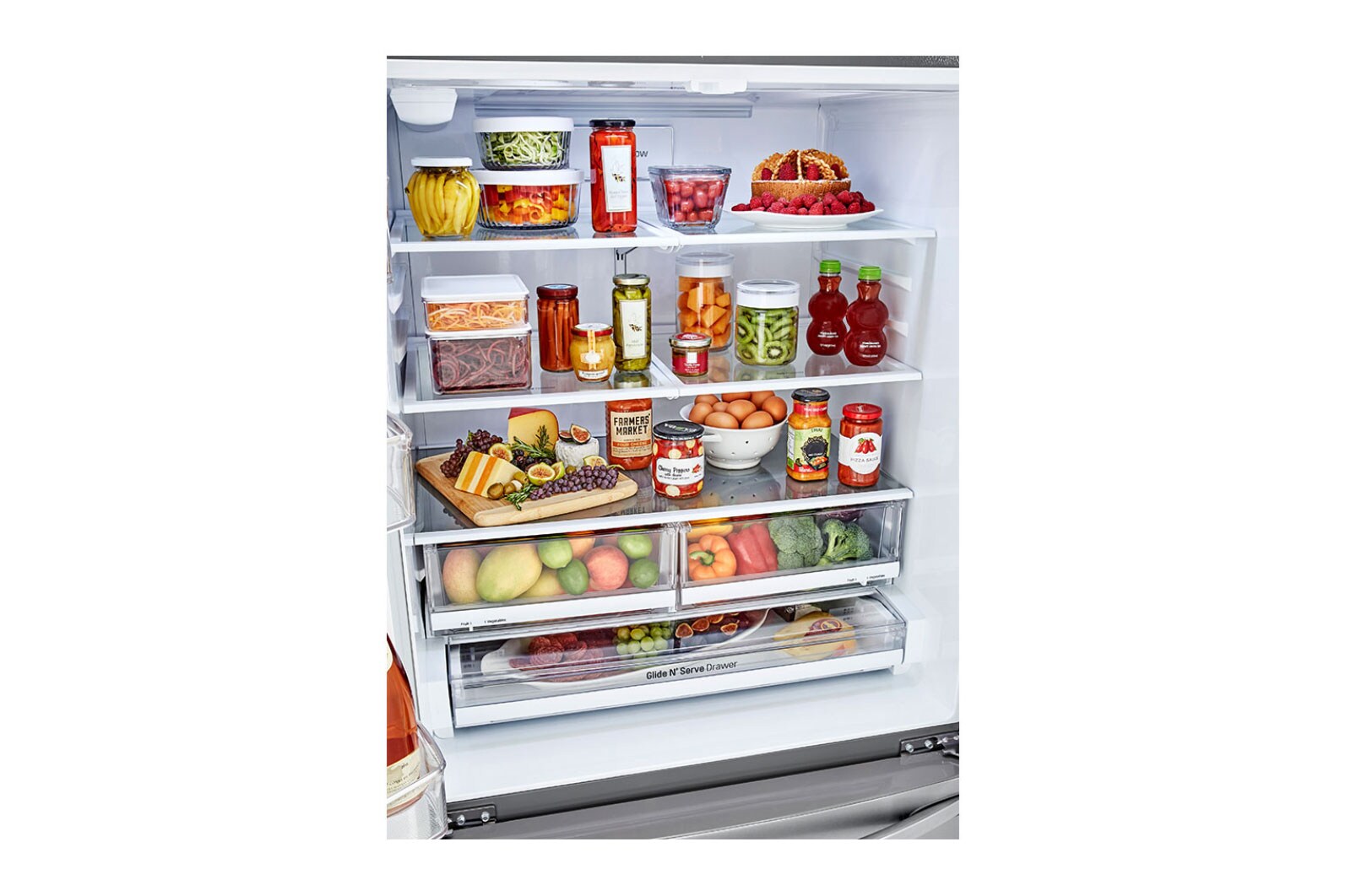 LG 22.6 Cu.Ft, Multi Door Refrigerator, Plantinum Silver Color , Door Cooling+, Inverter Linear Compressor , LM293BBSLN