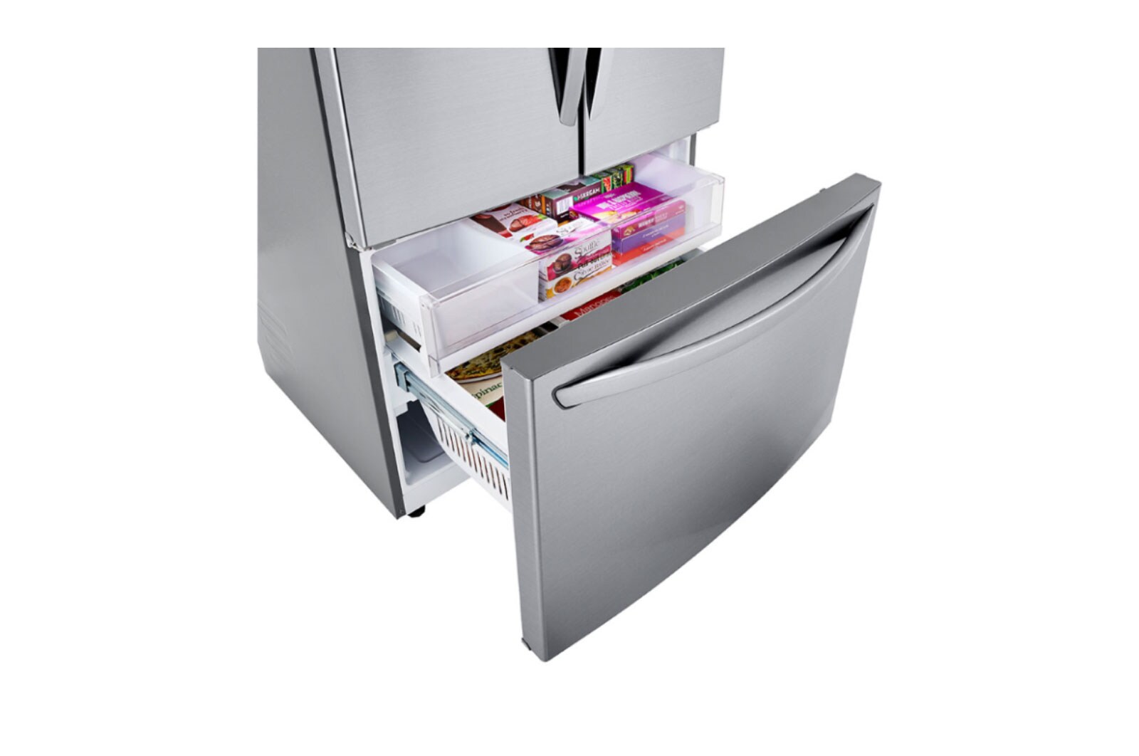 LG 22.6 Cu.Ft, Multi Door Refrigerator, Plantinum Silver Color , Door Cooling+, Inverter Linear Compressor , LM293BBSLN