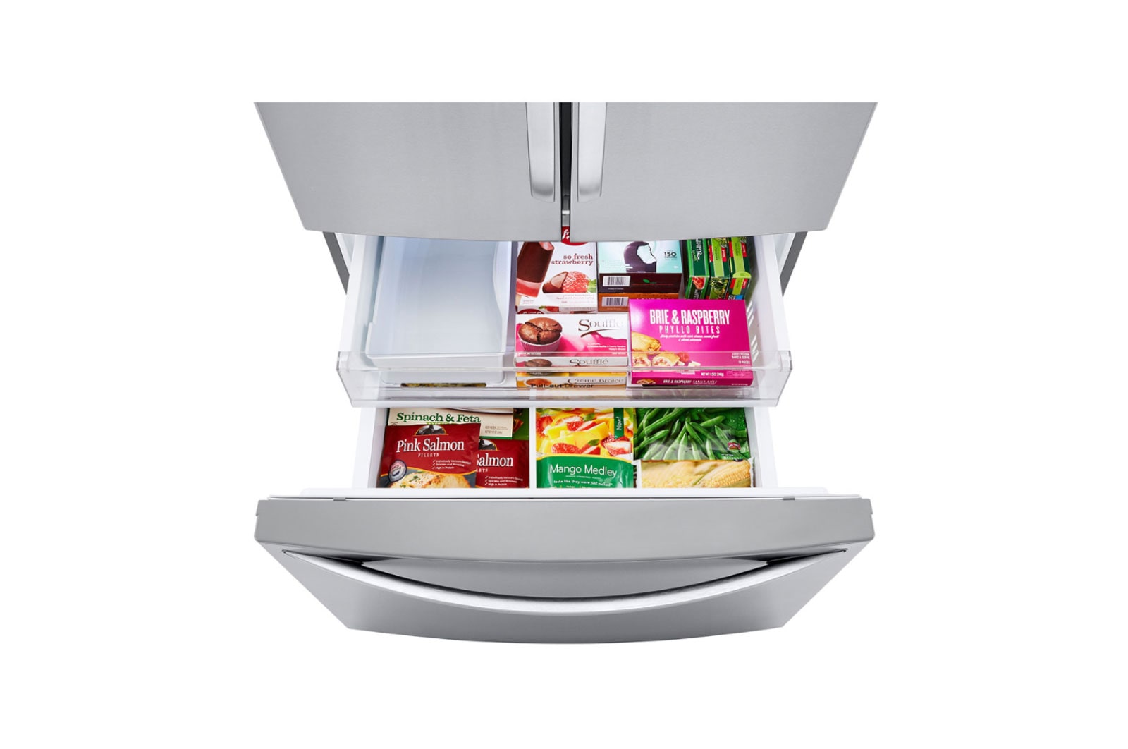 LG 22.6 Cu.Ft, Multi Door Refrigerator, Plantinum Silver Color , Door Cooling+, Inverter Linear Compressor , LM293BBSLN