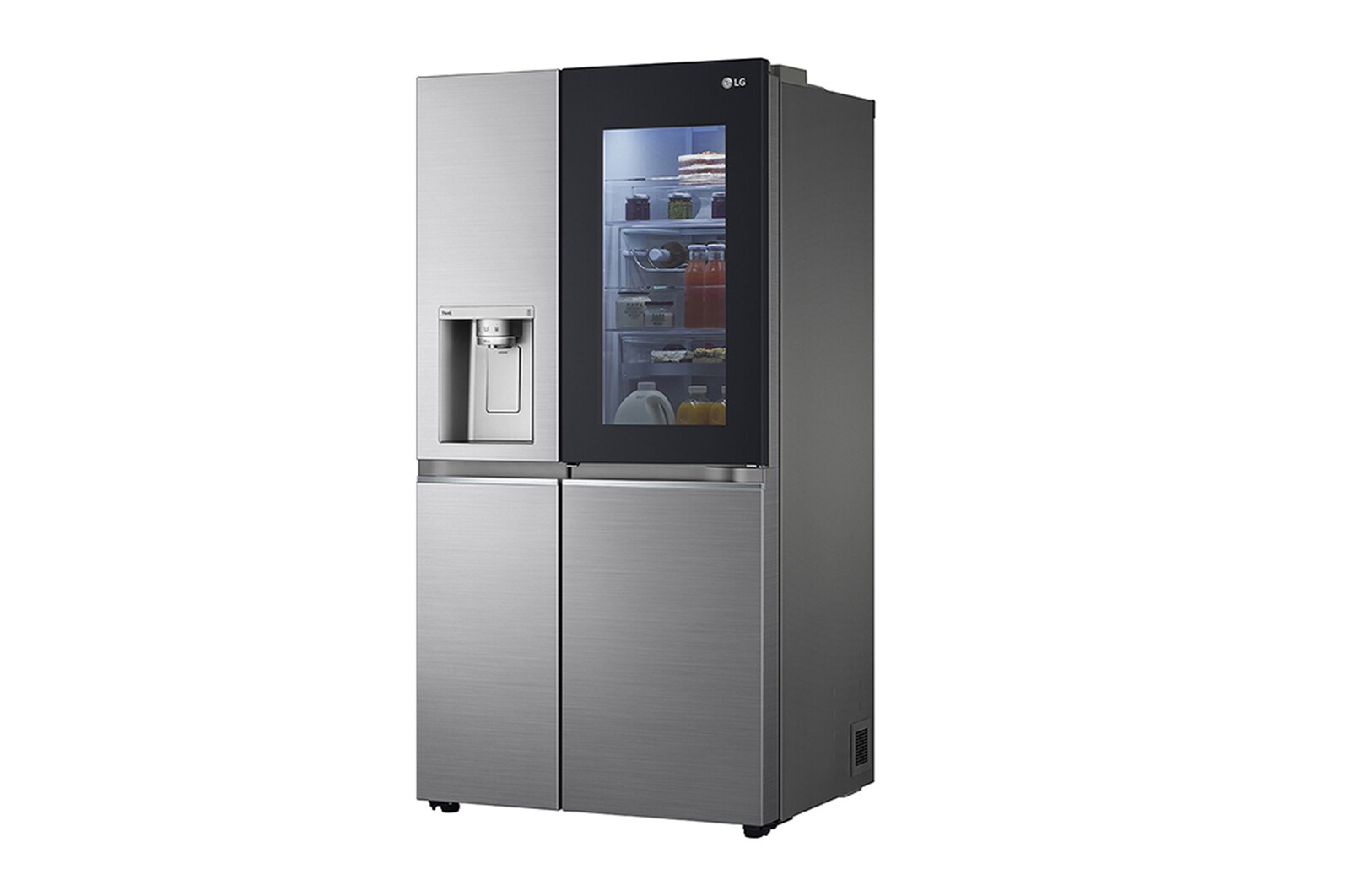 LG 21.7 Cu.Ft, Side By Side Refrigerator, Platinum Silver  Color, InstaView, Hygiene Fresh+, Inverter Linear Compressor, LS25HVLVLV