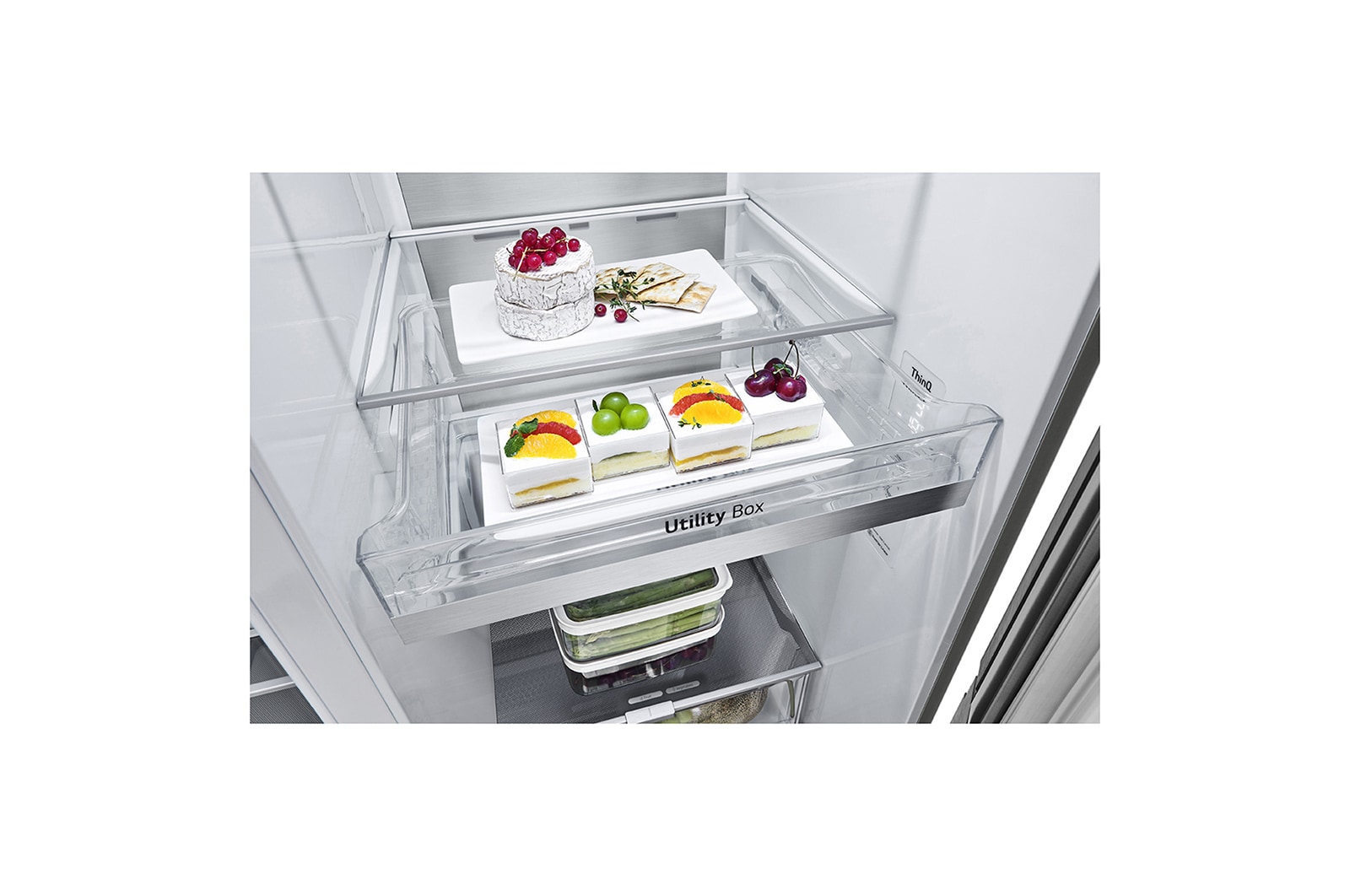 LG 21.7 Cu.Ft, Side By Side Refrigerator, Platinum Silver  Color, InstaView, Hygiene Fresh+, Inverter Linear Compressor, LS25HVLVLV