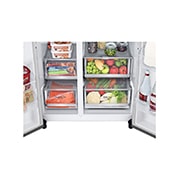 LG 21.7 Cu.Ft, Side By Side Refrigerator, Platinum Silver  Color, InstaView, Hygiene Fresh+, Inverter Linear Compressor, LS25HVLVLV