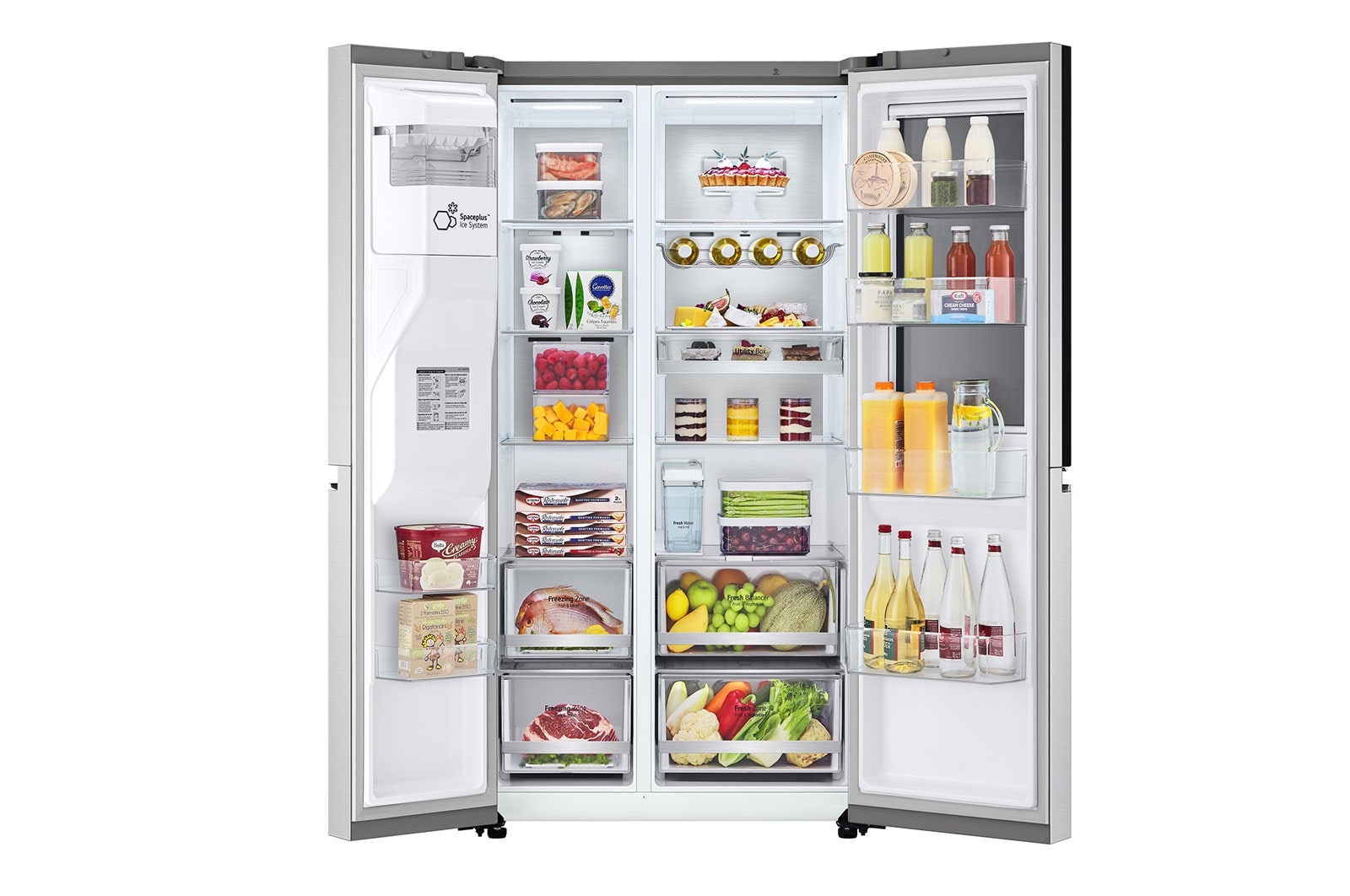 LG 21.7 Cu.Ft, Side By Side Refrigerator, Platinum Silver  Color, InstaView, Hygiene Fresh+, Inverter Linear Compressor, LS25HVLVLV