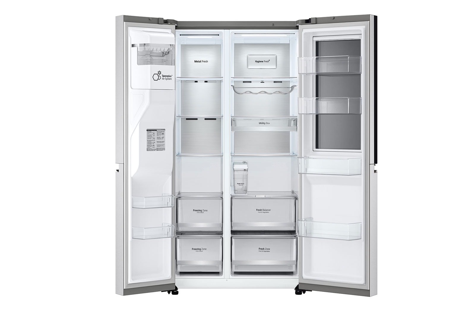 LG 21.7 Cu.Ft, Side By Side Refrigerator, Platinum Silver  Color, InstaView, Hygiene Fresh+, Inverter Linear Compressor, LS25HVLVLV