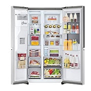 LG 21.7 Cu.Ft, Side By Side Refrigerator, Platinum Silver  Color, InstaView, Hygiene Fresh+, Inverter Linear Compressor, LS25HVLVLV