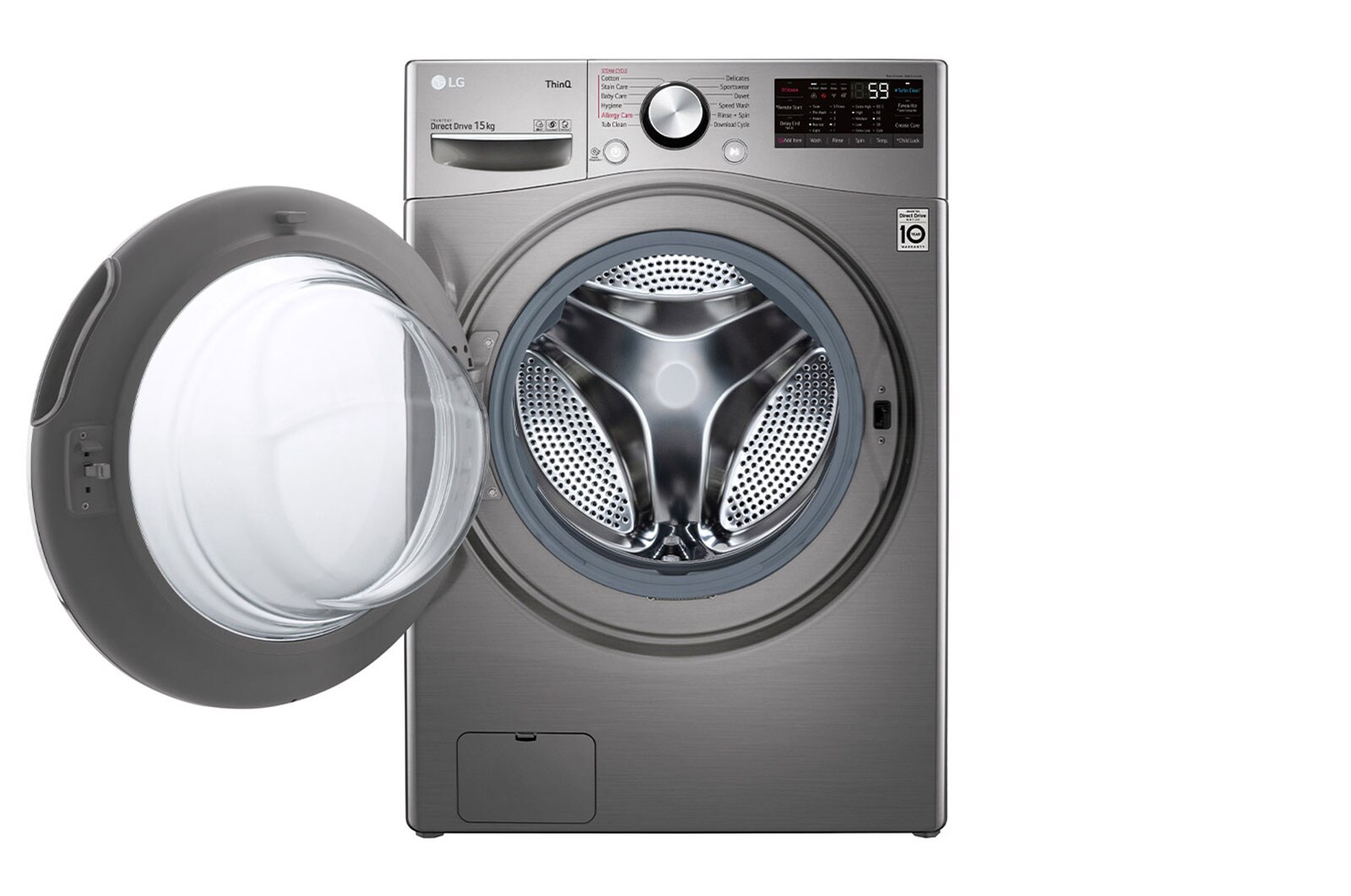 LG 15 kg Front load | Bigger capacity in same size | SmartThinQ™ , WF1510XMT