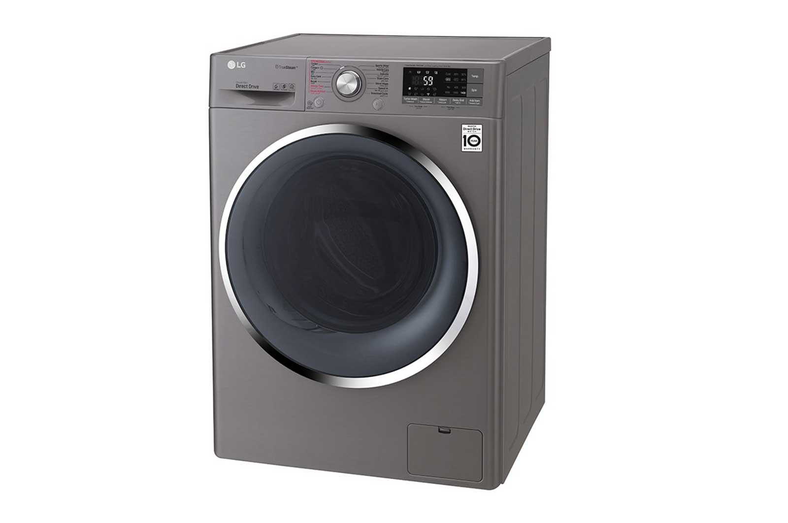 LG 10.5kg Front load washing machine, Silver Color, TurboWash™, SmartThinQ (wi-fi) , WFS1114XMN