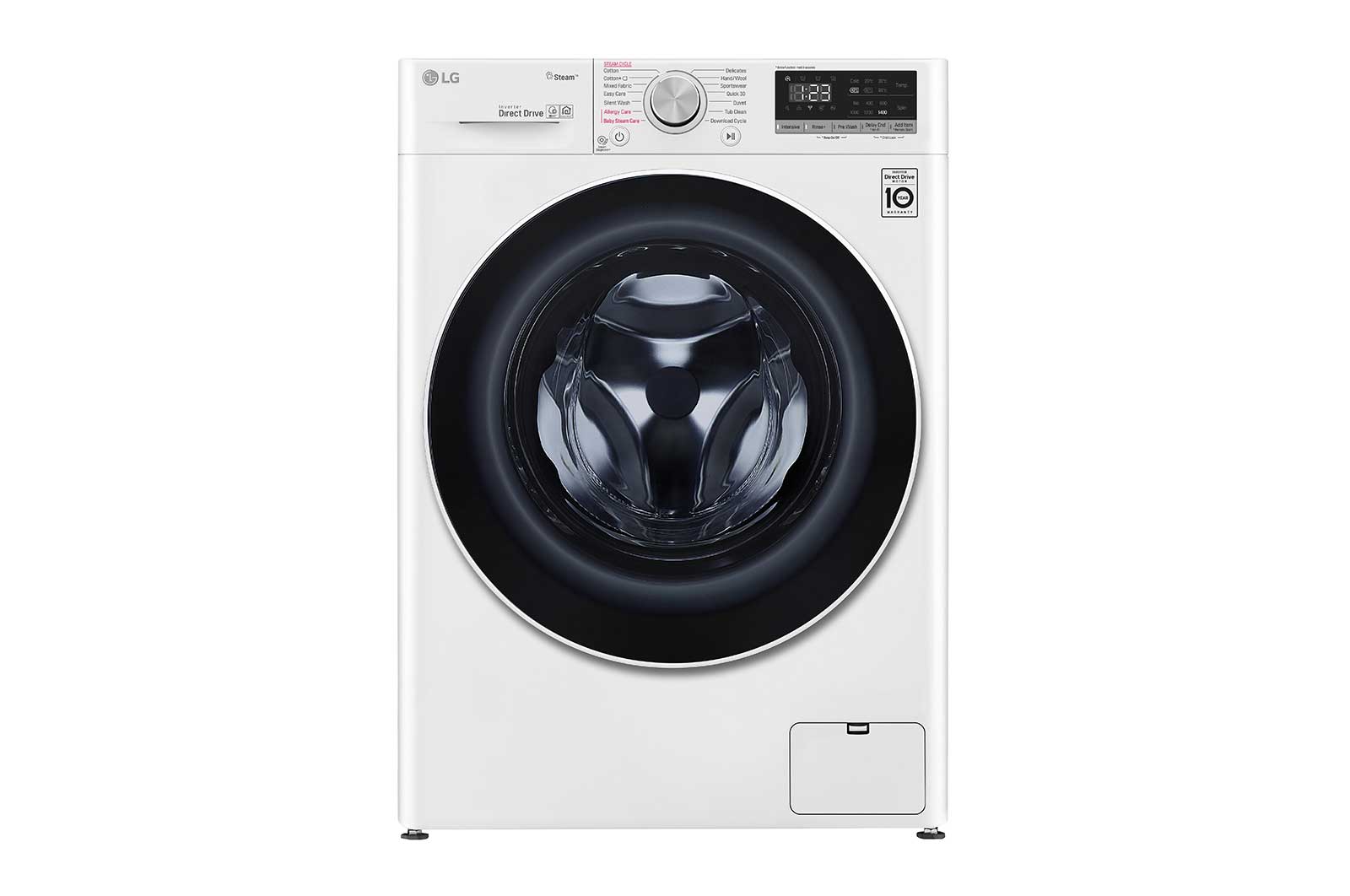 Front view of 9 kg Front Load washing Machine with AI DD™ ,White color  WFV0914WH