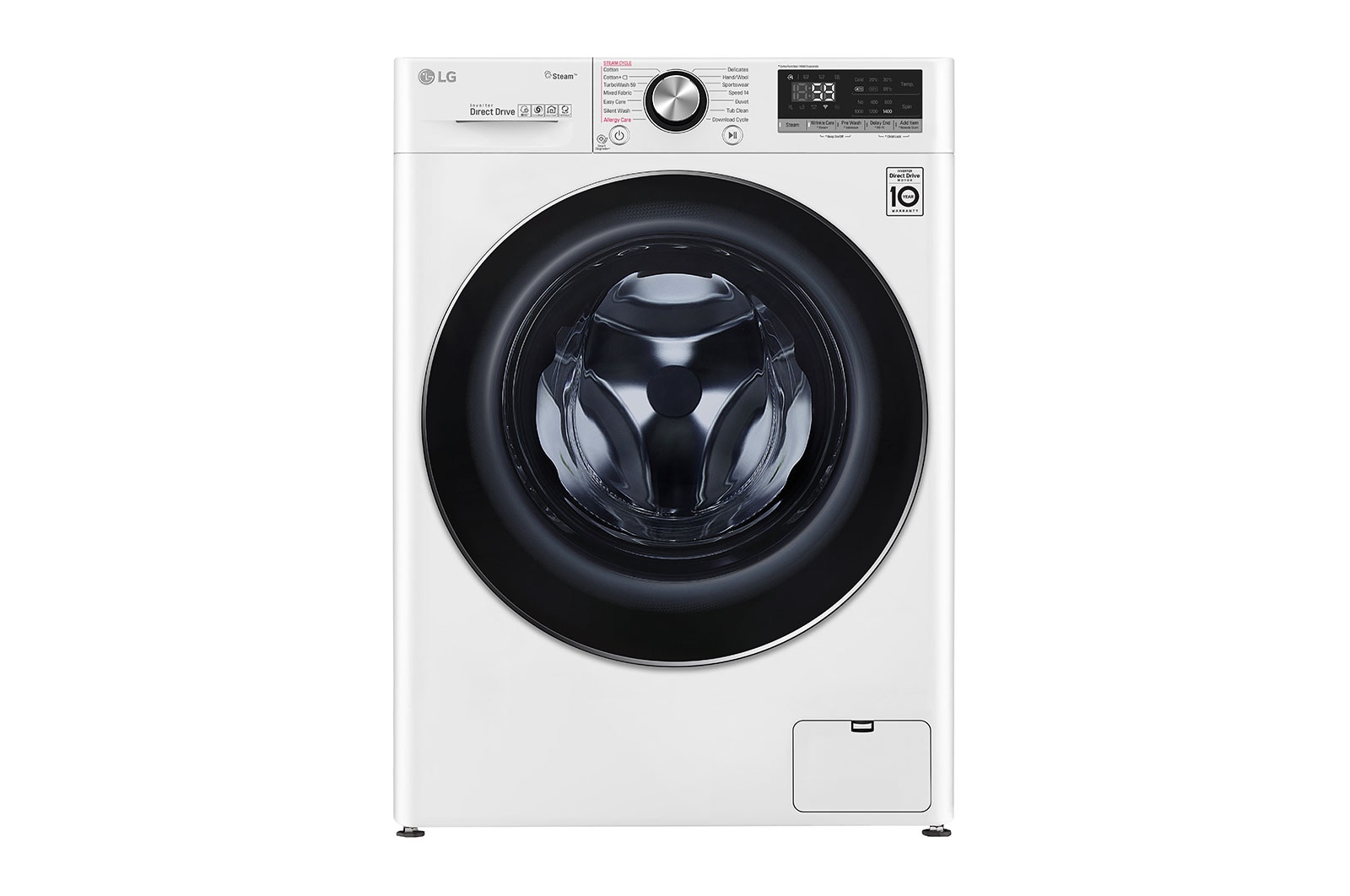 Front view of 10.5 kg Front Load washing Machine with AI DD™ ,White color  WFV1114WHT