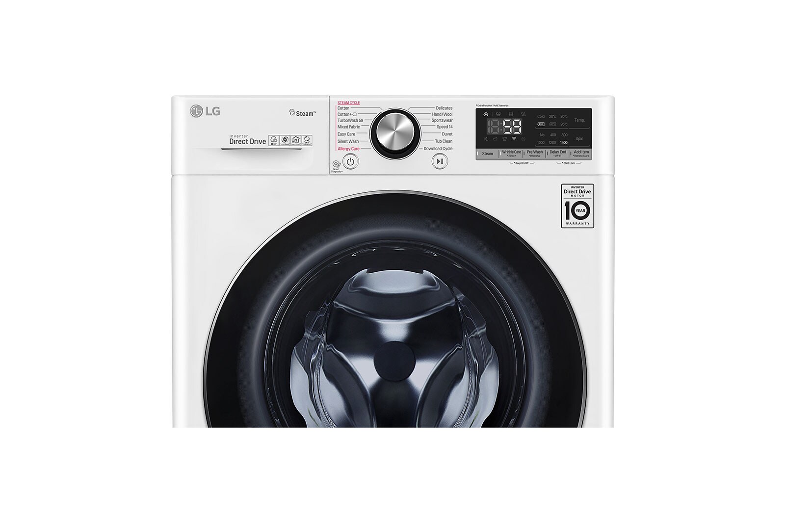 LG 10.5 kg Front Load washing Machine with AI DD™ ,White color , WFV1114WHT