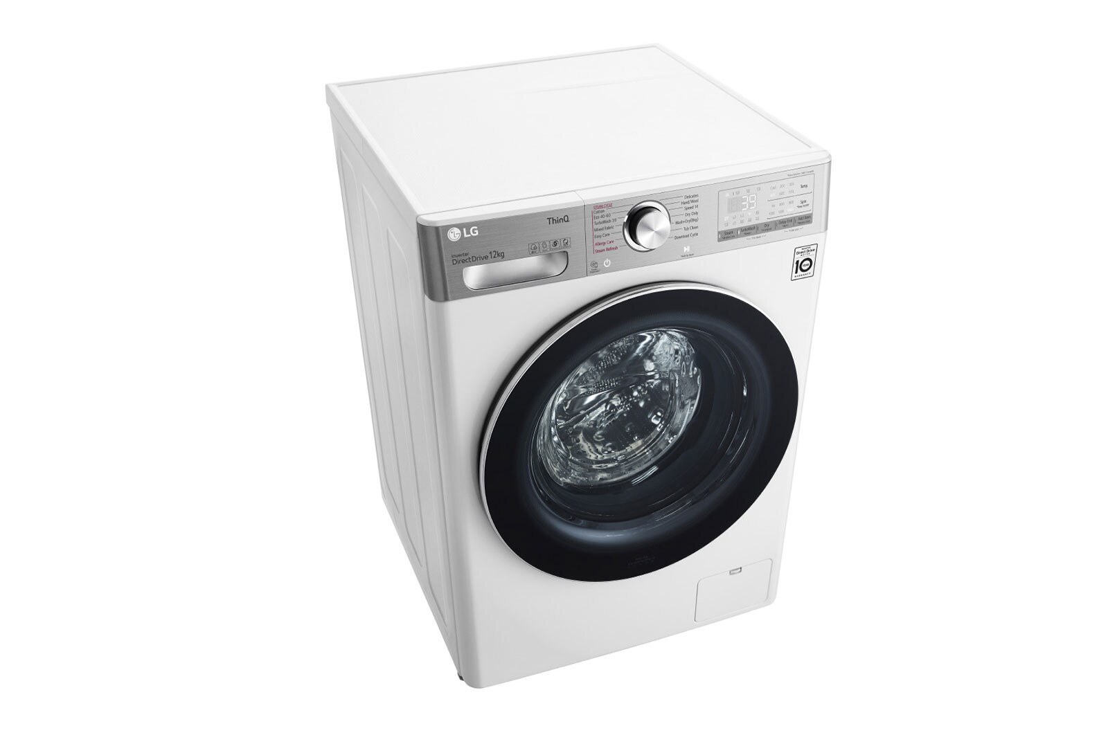 LG Capacity 12kg, Front Load, White Color, TrueSteam, 6 Motion DD, Inverter Direct Drive Motor, WFV1214WHT1