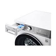 LG Capacity 12kg, Front Load, White Color, TrueSteam, 6 Motion DD, Inverter Direct Drive Motor, WFV1214WHT1