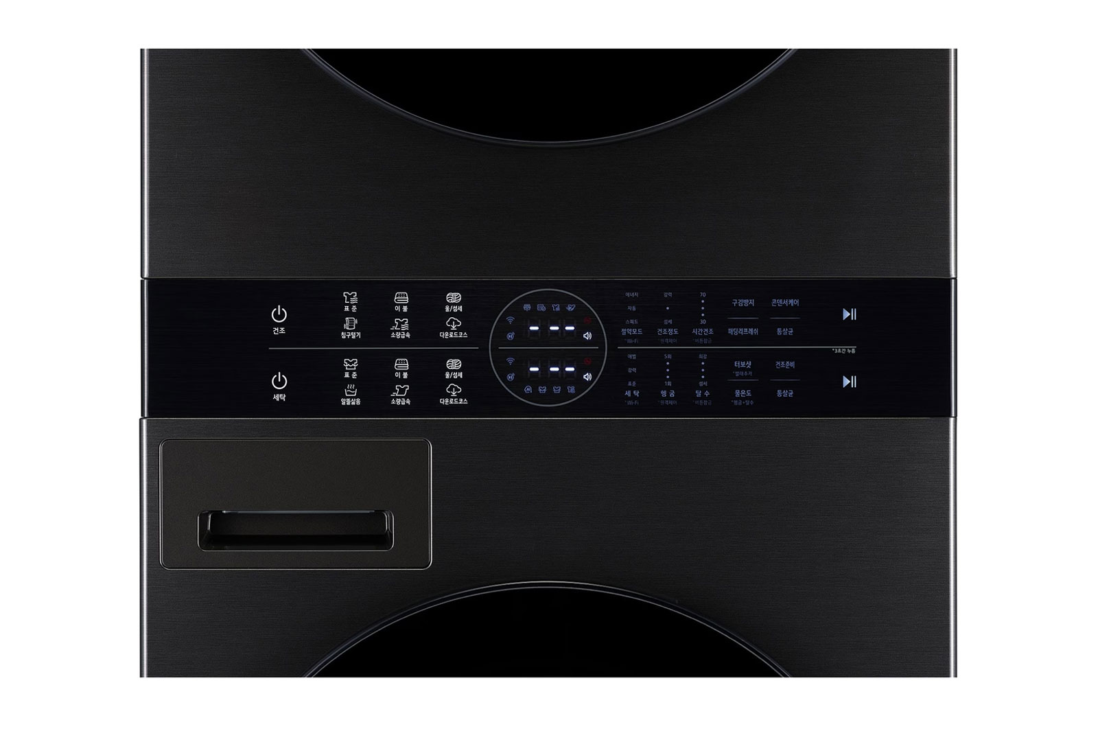 LG 13/10kg LG WashTower™ with Centre Control™, Black Steel color, WK1310BST
