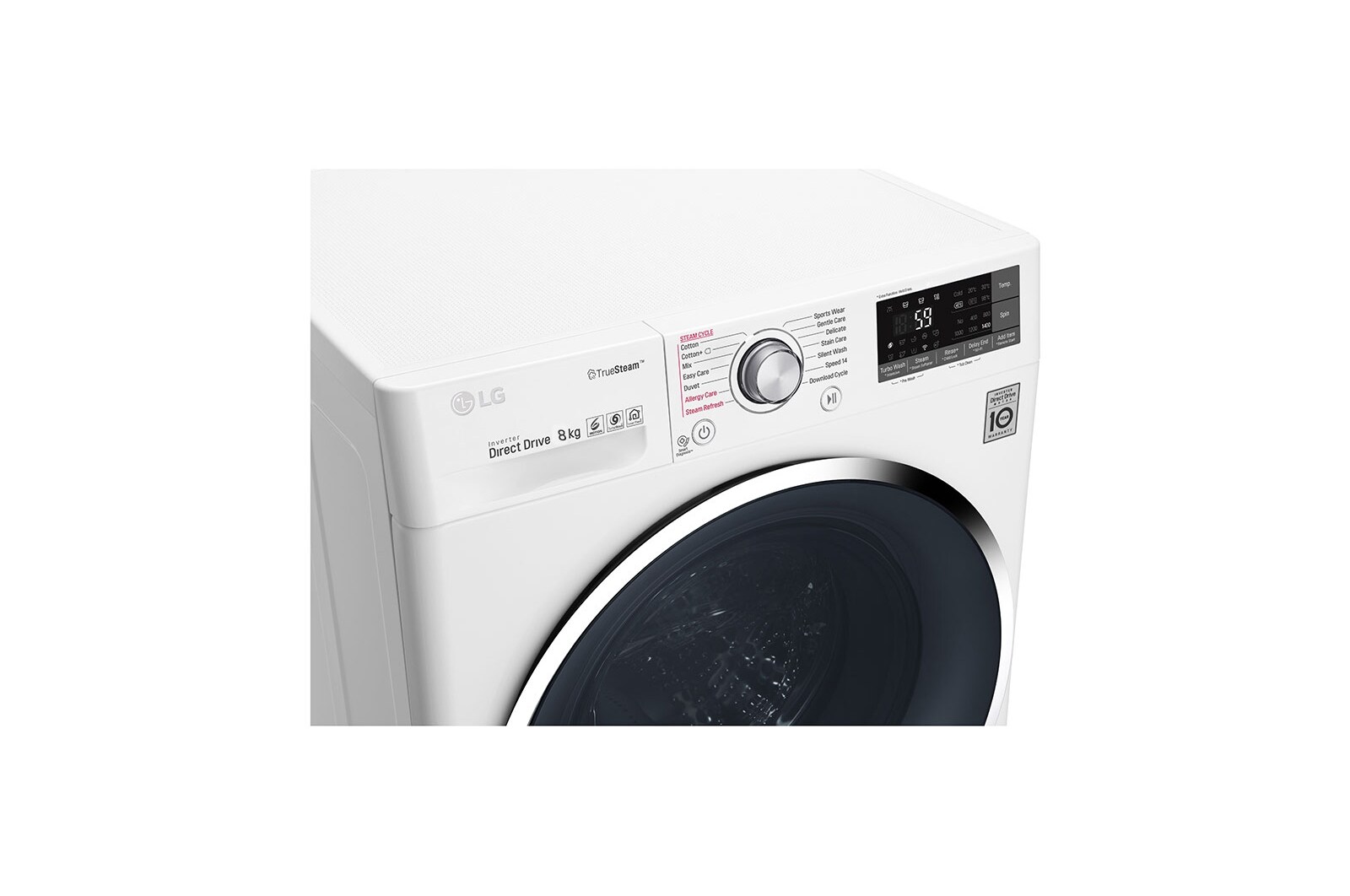 LG 8kg  Washer with 5kg Dryer Front load washing machine , Steam , Smart ThinQ (Wi –Fi), WSC0805WH