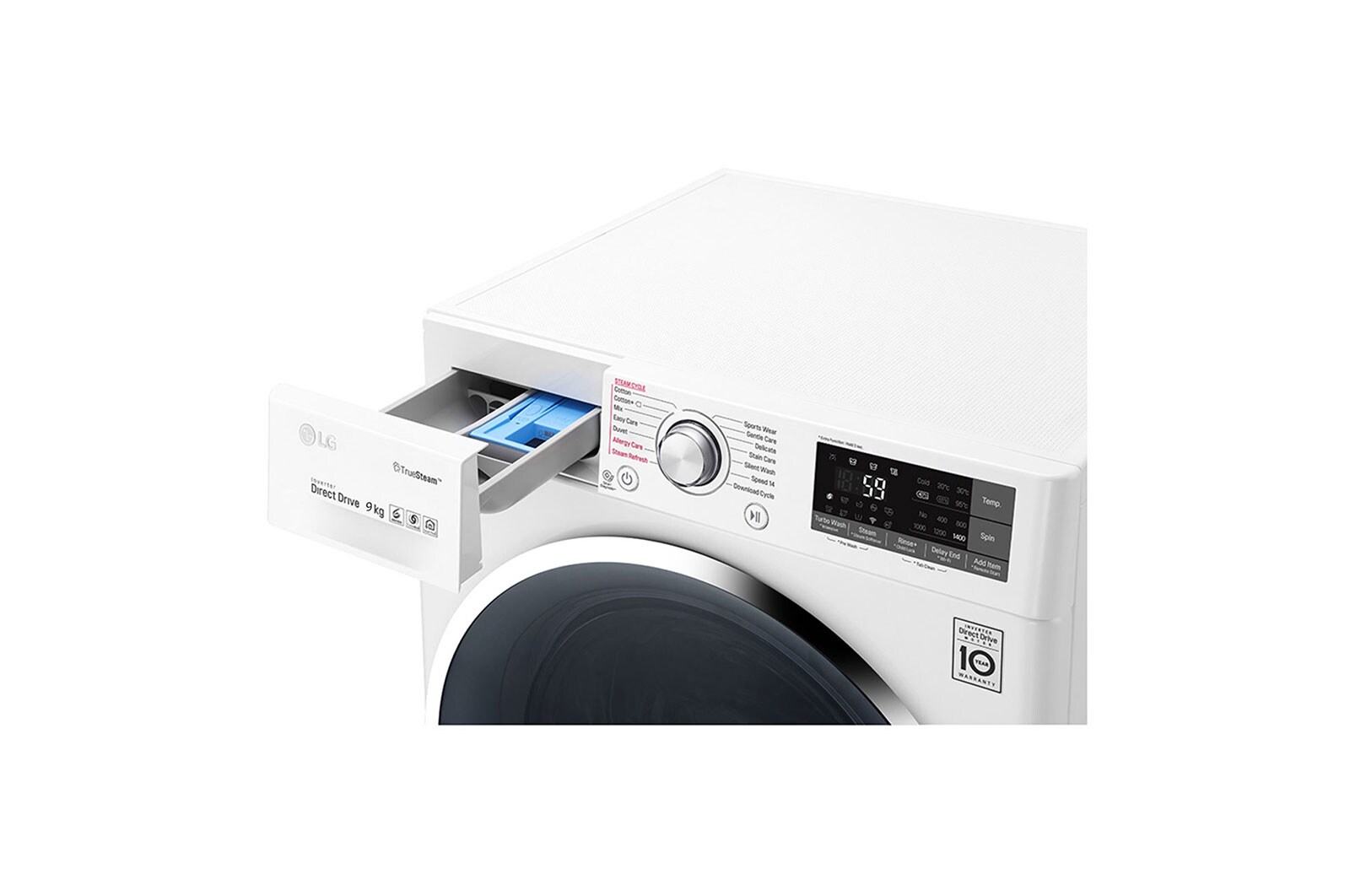 LG 9kg washer with 5kg Dryer Front load washing machine, White Color, Turbo Dry , WSC0905WHN
