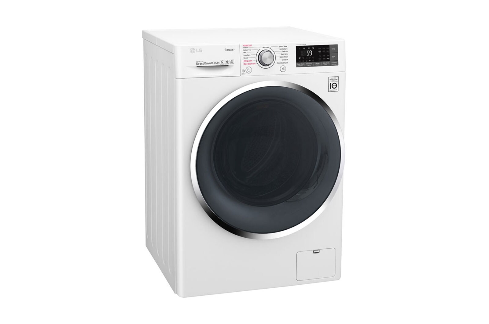 LG 10.5kg washer with 7kg Dryer Front load washing machine, White Color, Turbo Dry, WSC1107WHN