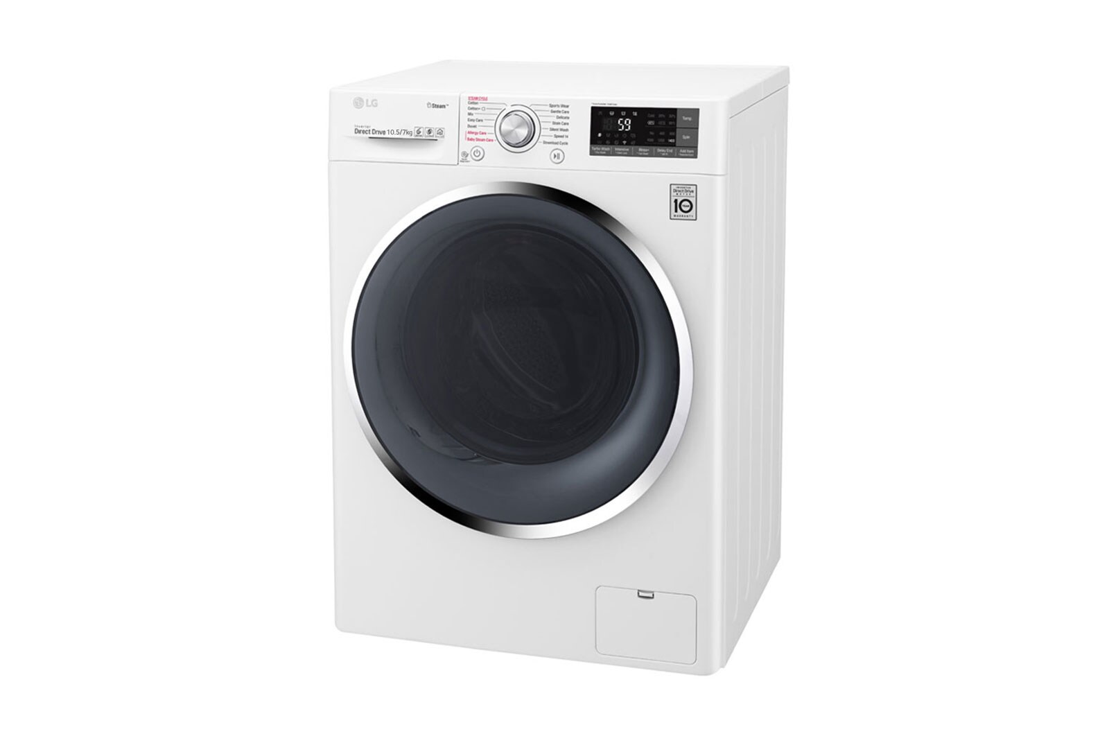 LG 10.5kg washer with 7kg Dryer Front load washing machine, White Color, Turbo Dry, WSC1107WHN