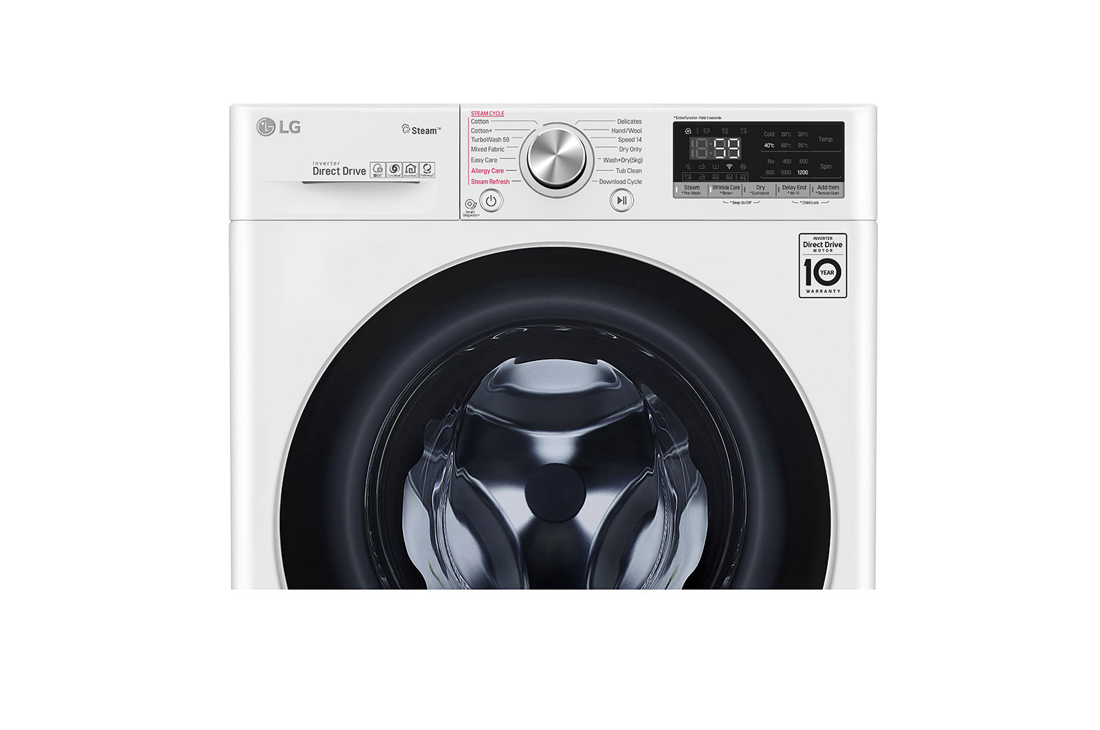 LG 8 kg Washer with 5kg Dryer Front Load washing Machine with AI DD™ (Intelligent Care with 18% More Fabric Protection) , Washer and Dryer in One, Steam,Bigger Capacity in Same Size,SmartThinQ™ (Wi-Fi), Tempered Glass Door, Stainless Lifter., WSV0805WH