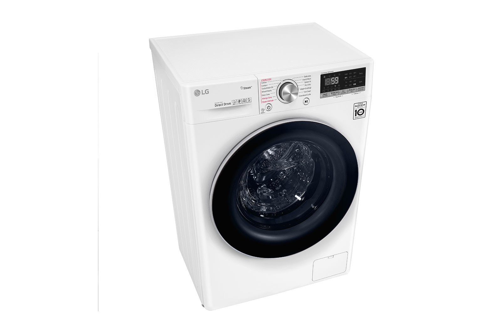 LG 8 kg Washer with 5kg Dryer Front Load washing Machine with AI DD™ (Intelligent Care with 18% More Fabric Protection) , Washer and Dryer in One, Steam,Bigger Capacity in Same Size,SmartThinQ™ (Wi-Fi), Tempered Glass Door, Stainless Lifter., WSV0805WH