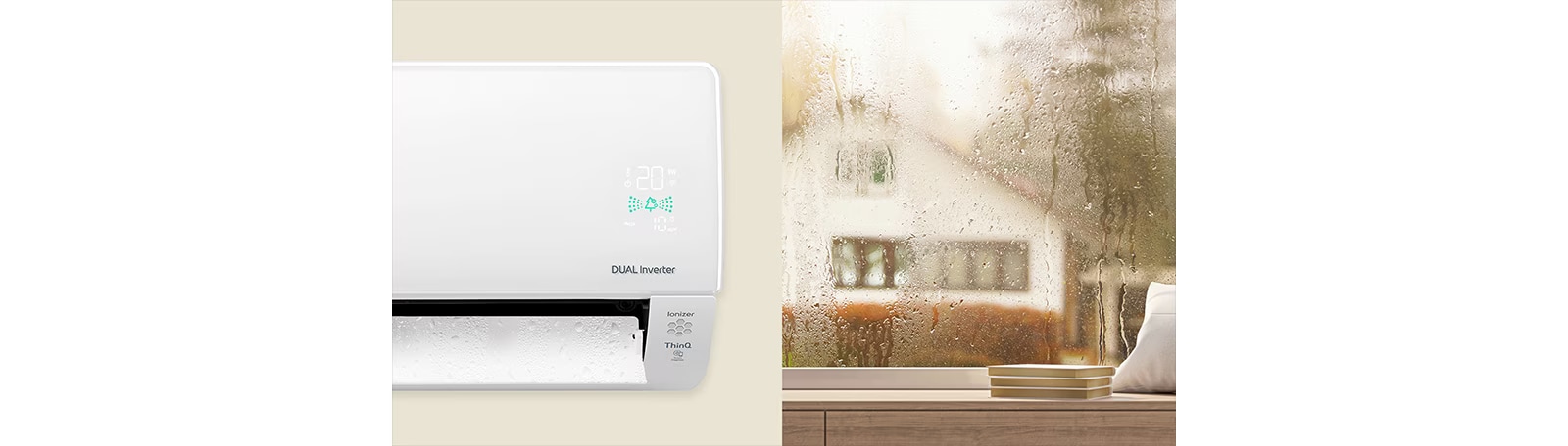 an air conditioner that controls the humidity of the house