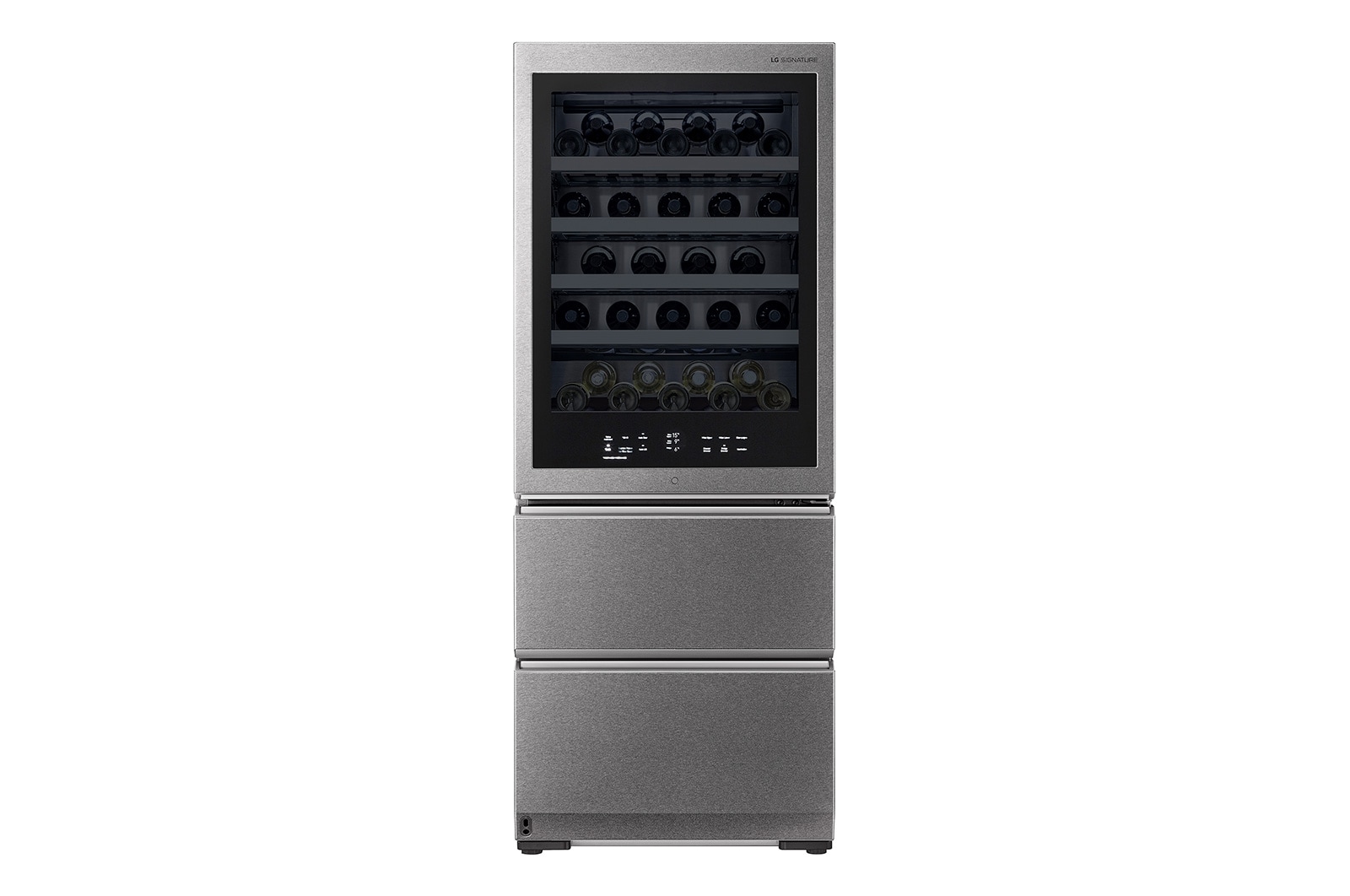 LG SIGNATURE - 420L InstaView Door in Door™ Wine Cellar (Noble Steel) - Energiklass E, 65 vinflaskor och Smart Diagnosis™ med Wi-Fi, LSR200W