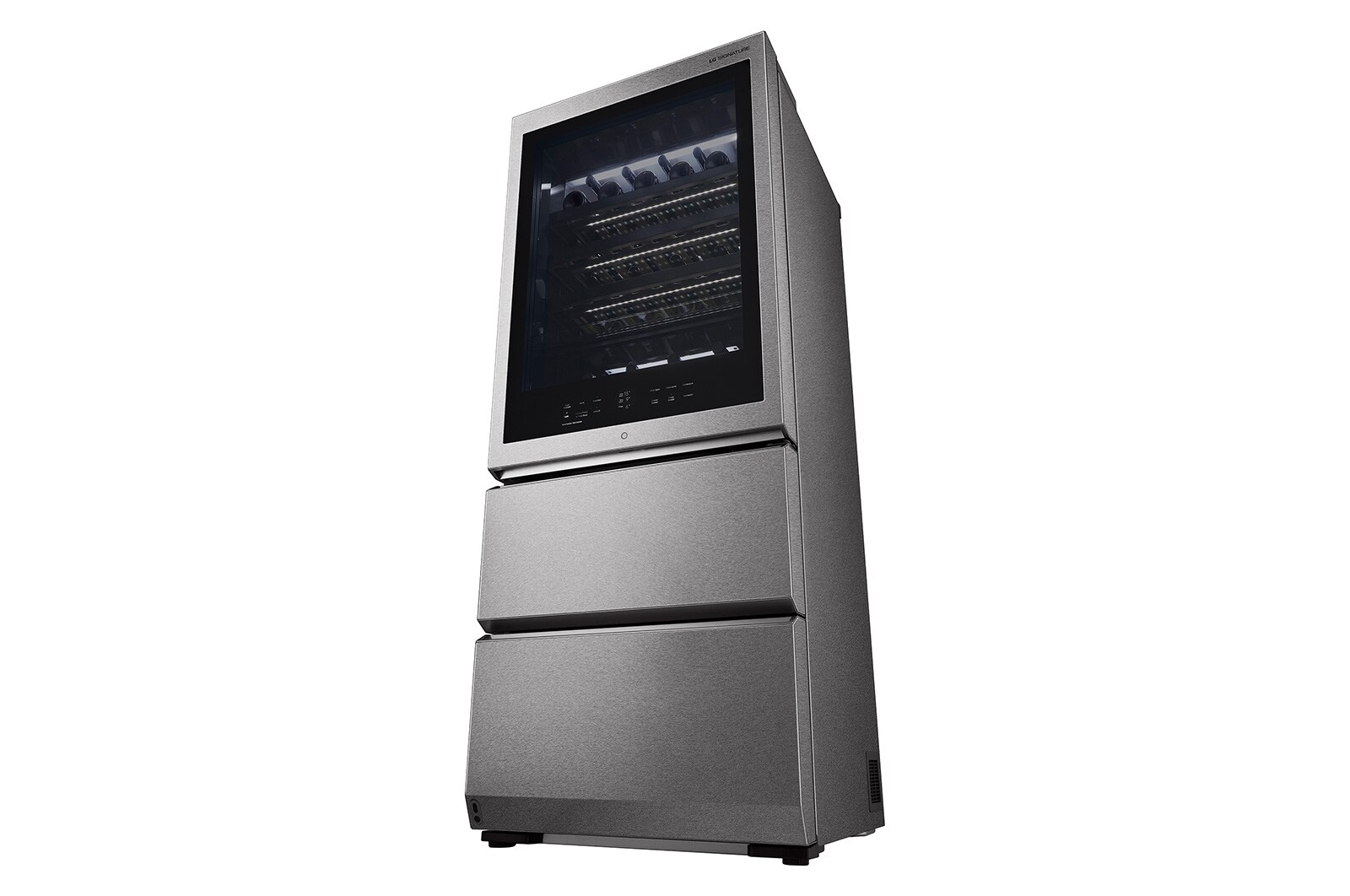 LG SIGNATURE - 420L InstaView Door in Door™ Wine Cellar (Noble Steel) - Energiklass E, 65 vinflaskor och Smart Diagnosis™ med Wi-Fi, LSR200W