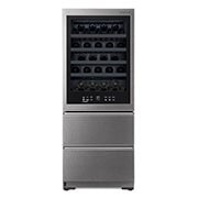 LG SIGNATURE - 420L InstaView Door in Door™ Wine Cellar (Noble Steel) - Energiklass E, 65 vinflaskor och Smart Diagnosis™ med Wi-Fi, LSR200W