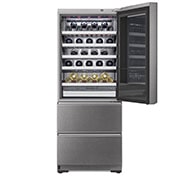 LG SIGNATURE - 420L InstaView Door in Door™ Wine Cellar (Noble Steel) - Energiklass E, 65 vinflaskor och Smart Diagnosis™ med Wi-Fi, LSR200W