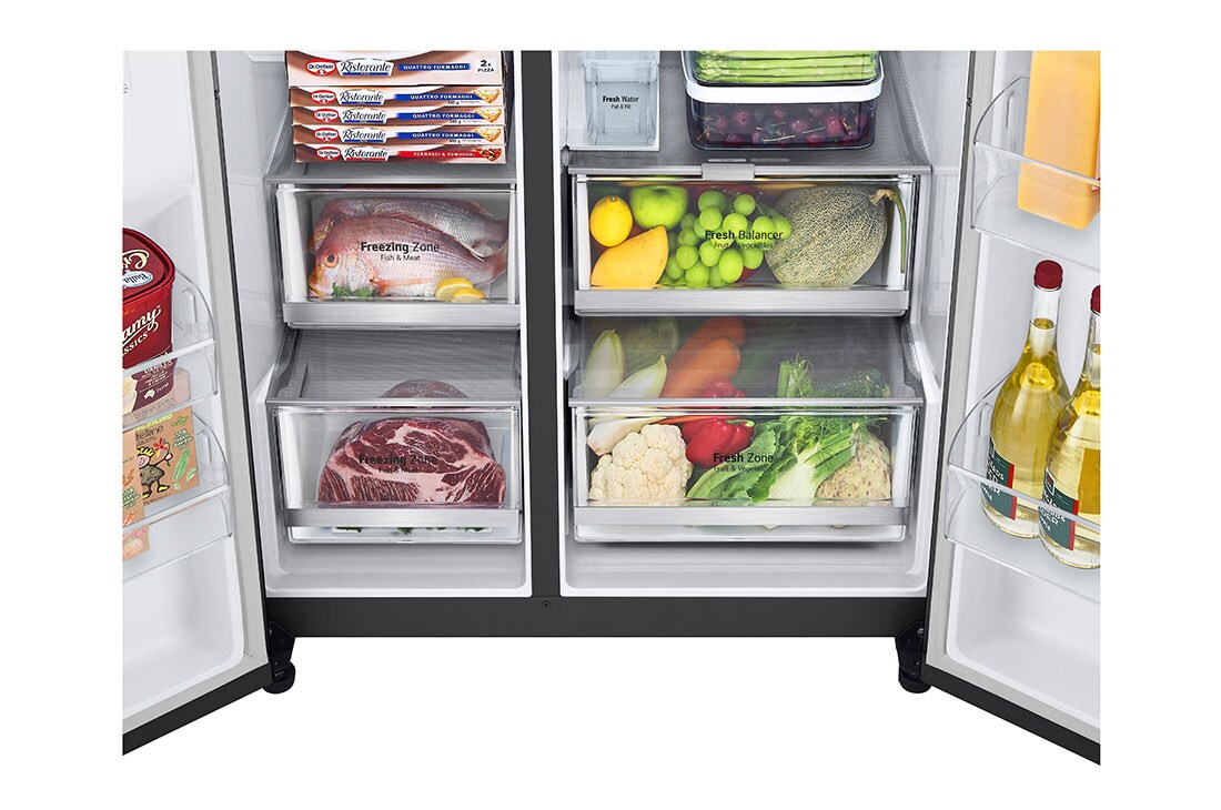 LG  617L Side by Side Fridge with InstaView® Door-in-Door™ in Matt Black, GS-X6172MC