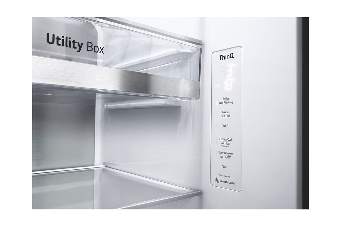 LG  617L Side by Side Fridge with InstaView® Door-in-Door™ in Matt Black, GS-X6172MC