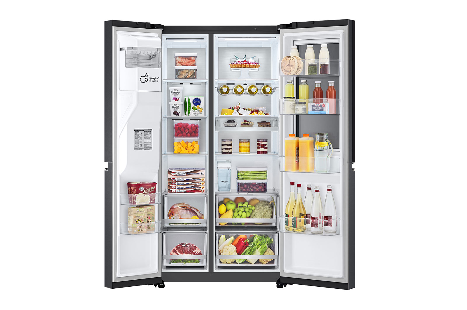 LG  617L Side by Side Fridge with InstaView® Door-in-Door™ in Matt Black, GS-X6172MC