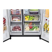 LG  617L Side by Side Fridge with InstaView® Door-in-Door™ in Matt Black, GS-X6172MC