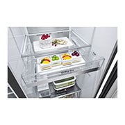 LG  617L Side by Side Fridge with InstaView® Door-in-Door™ in Matt Black, GS-X6172MC