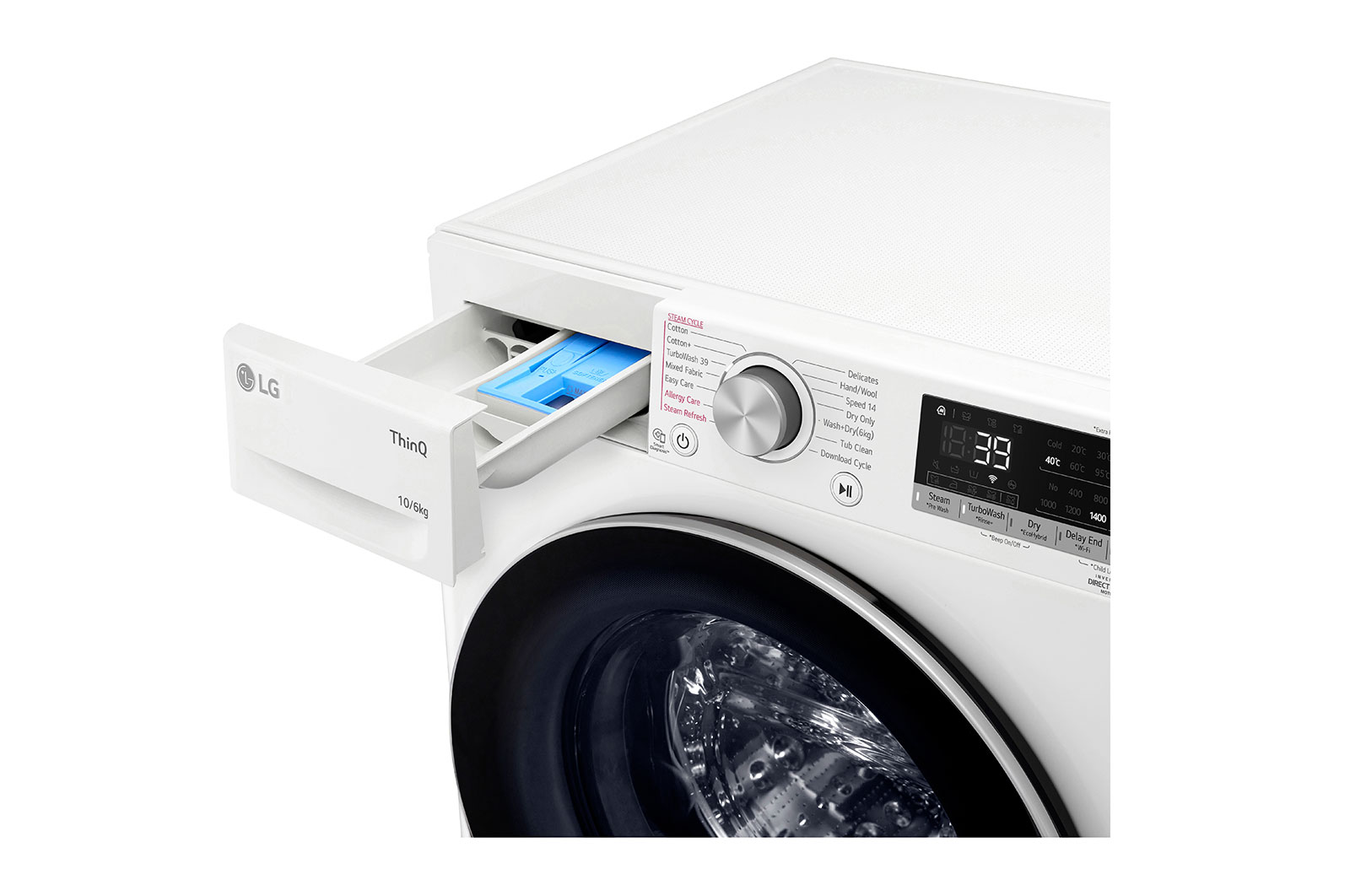 LG 10/6kg, AI Direct Drive Front Load Washer Dryer, FV1410H3W
