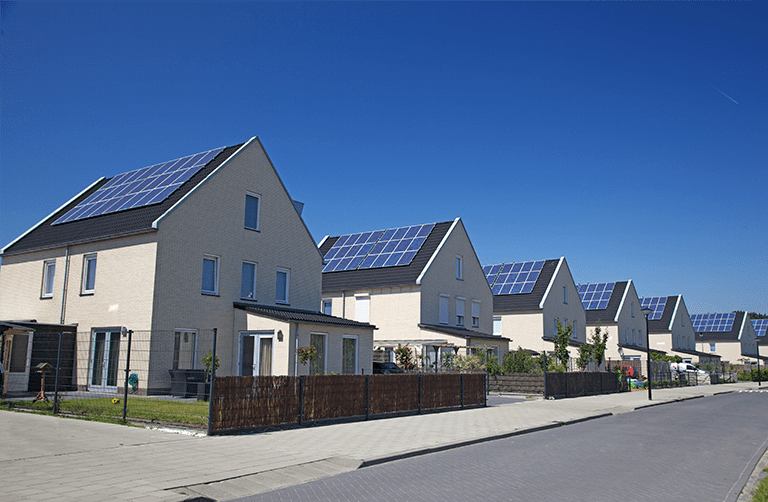 NZEB Houses in a row