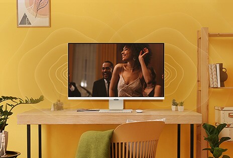 Enjoying music in a sophisticated space with the LG MyView Smart Monitor without the need for a PC.