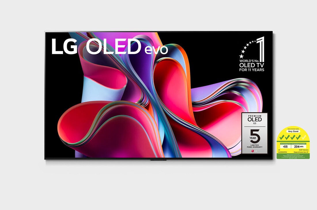 LG OLED evo G3 55 inch TV 4K Smart TV 2023 | Gallery Edition | Wall mounted TV | TV wall design | Ultra HD 4K resolution | AI ThinQ, OLED55G3PSA