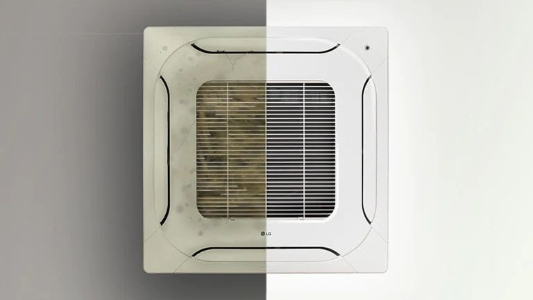 Contrast of old panels on the left and fresh new panels on the right.