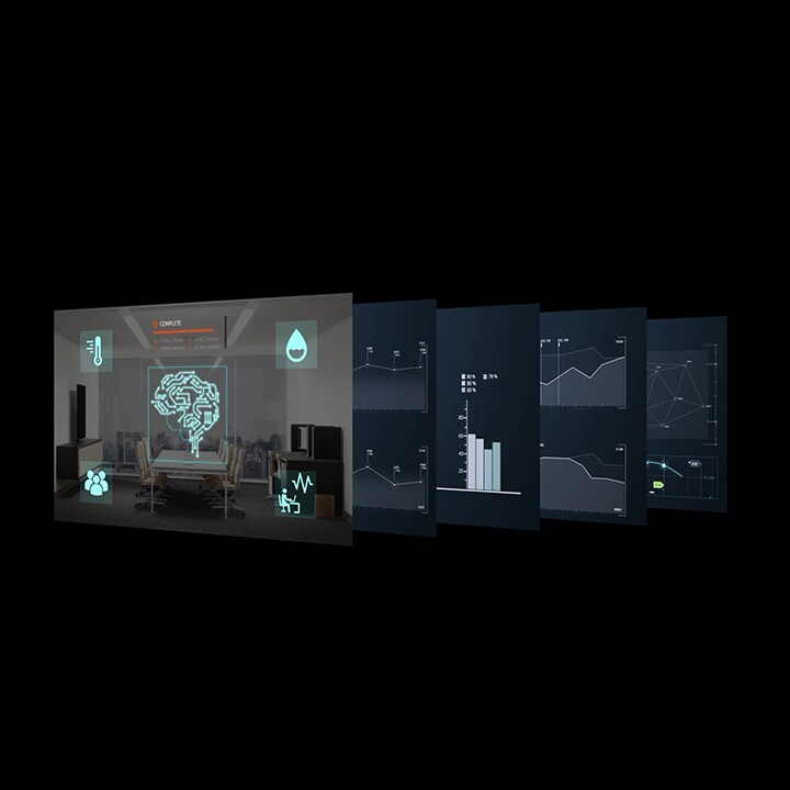 Five overlapping pages, each providing unique details, collectively present a comprehensive view of the space's overall condition.	