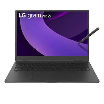 Vorderansicht mit Tastatur und Schreibstift