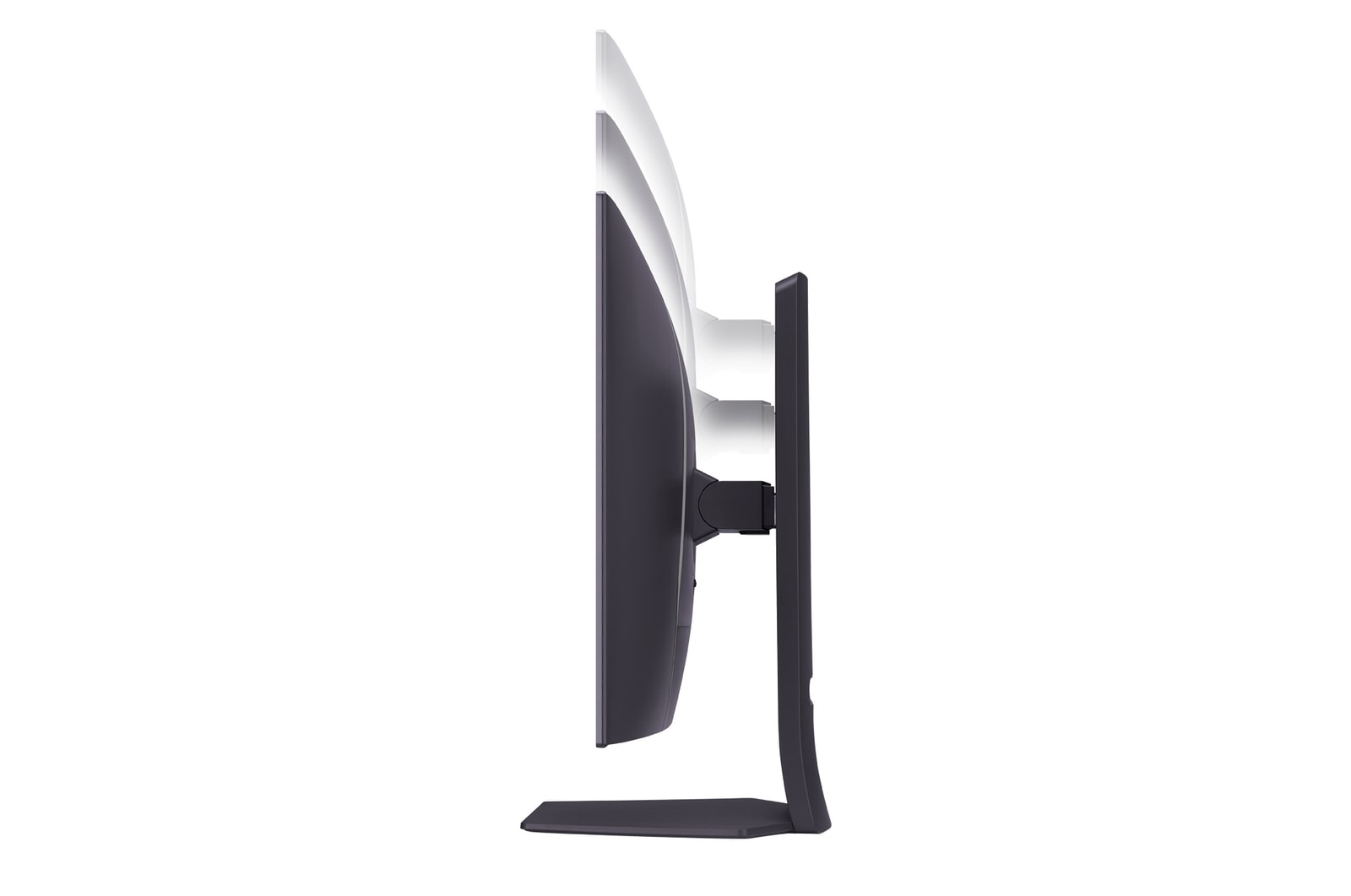 side view with monitor height moving downwards on