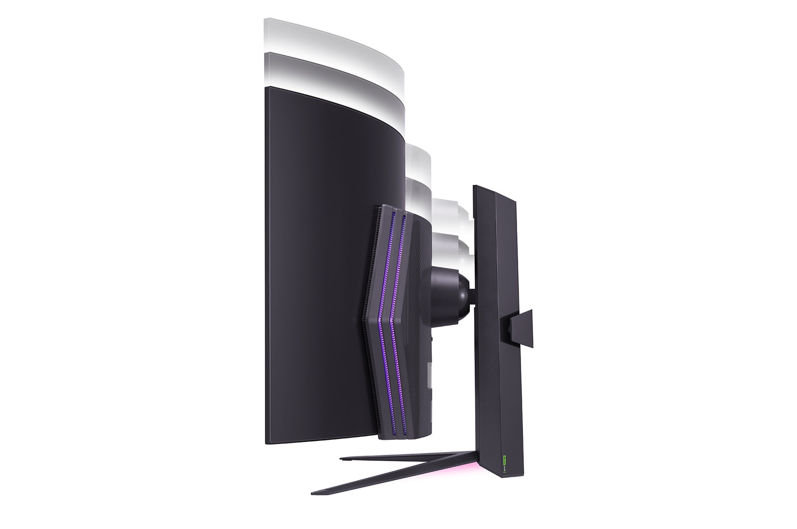 Side view of height adjustable stand with lights off