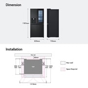 LG 508L InstaView® Refrigerator in Essence Matte Black, GF-G4534EP