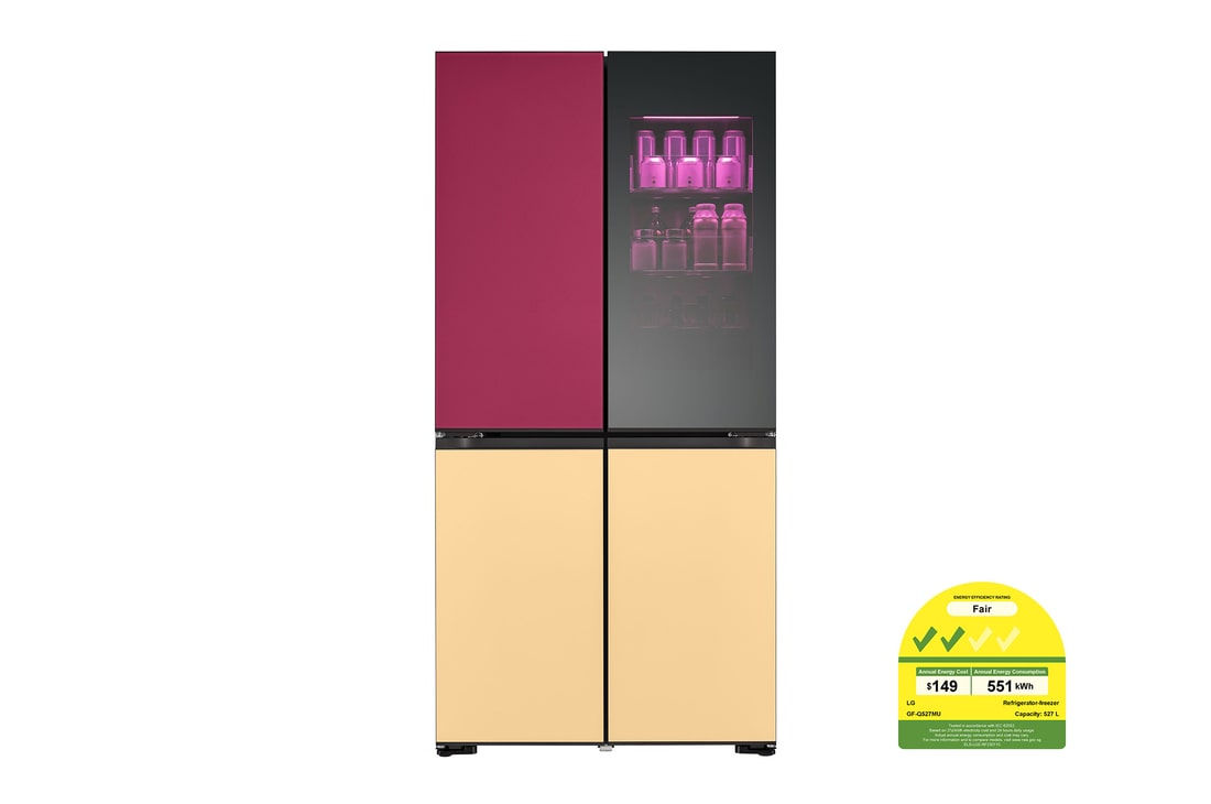 LG 527L InstaView® Fridge with MoodUP™ LED Colour Panels, GF-Q527MU