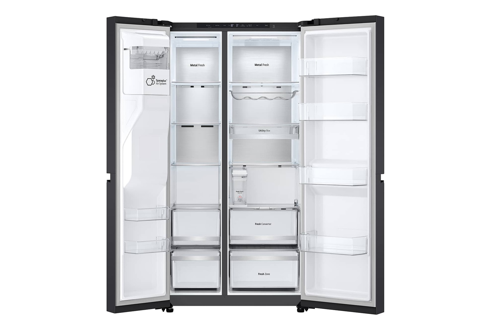 LG 623L Side by Side Fridge with Smart Inverter Compressor™ in Essence Black Steel, GS-L6104EV